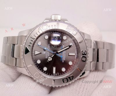 NEW UPGRADED Rolex YACHT-MASTER 116622 RHODIUM GREY DIAL / BLUE ACCENTS